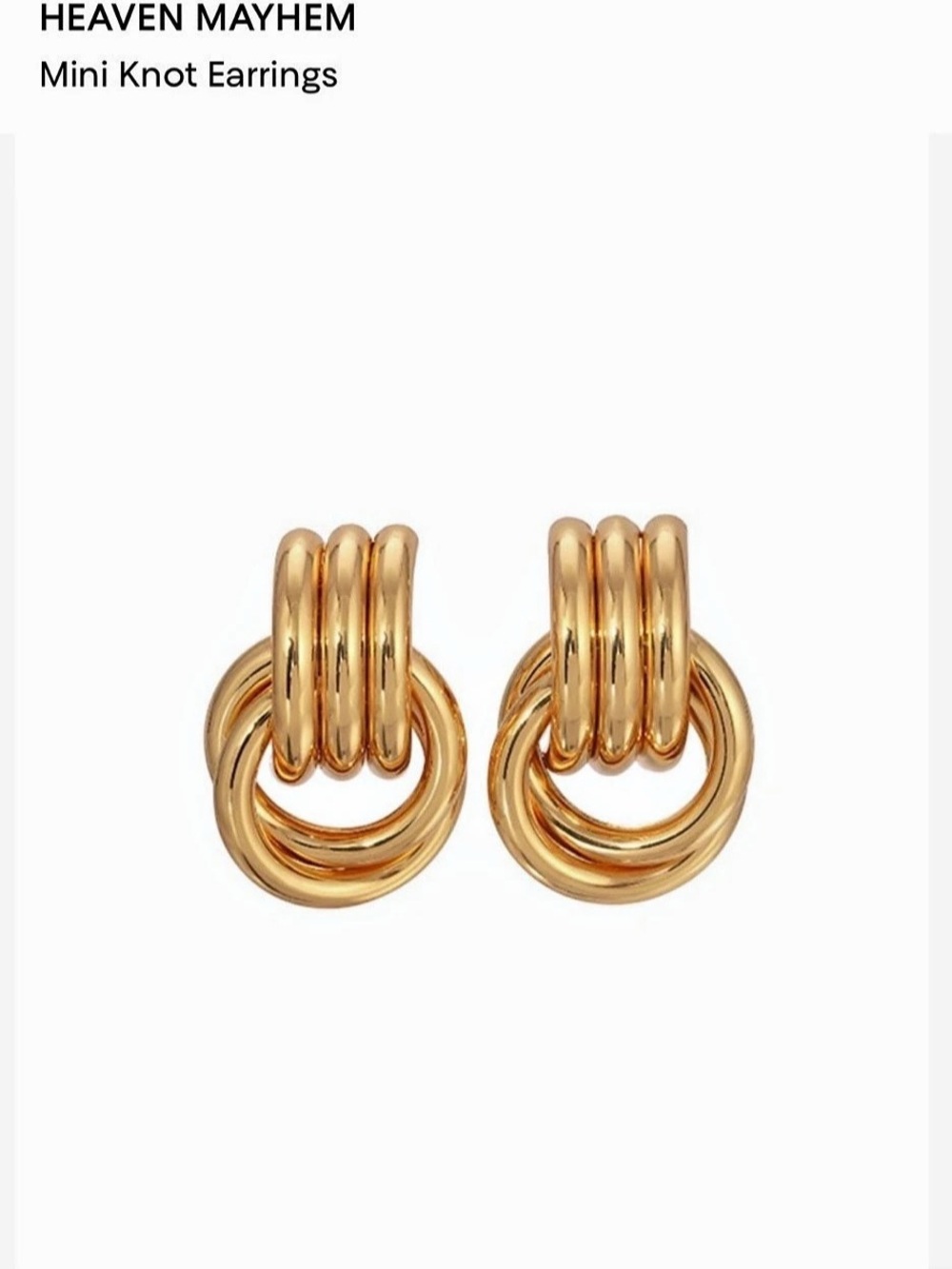 Heaven Mayhem Mini Knot Earrings Gold